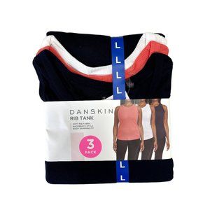 DANSKIN WOMAN'S RACERBACK ESSENCIAL RIB TANK 3 PACK